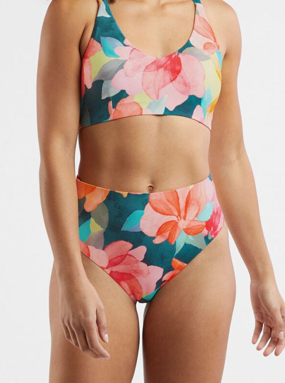 NWT Title Nine Streamline High Waisted Bikini Bottom - Aquarelle